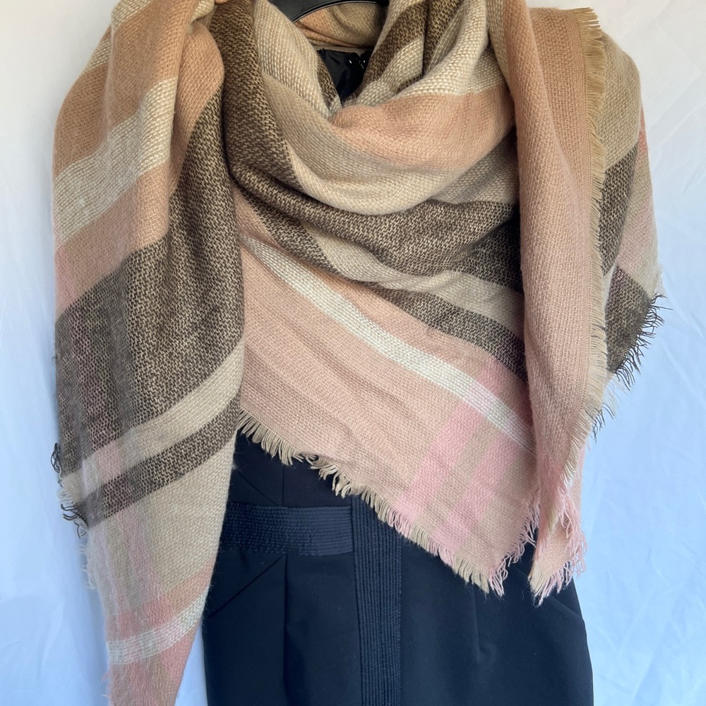 Elegant Pink and Brown Women's Scarf